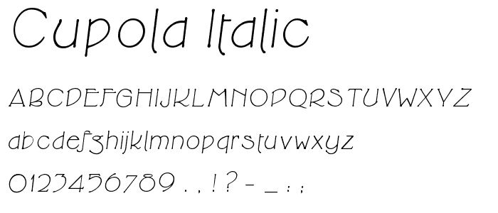 Cupola Italic font
